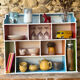 Wall-mounted or free-standing wooden locker shelf