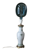 Ceramic and bronze lamp, 19th century.