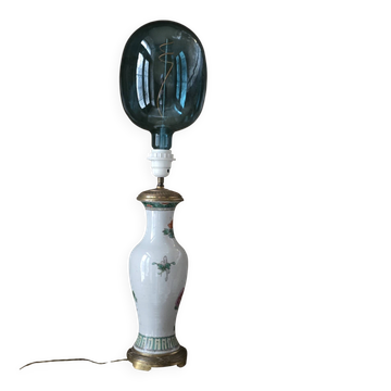 Ceramic and bronze lamp, 19th century.