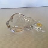 Vannes le Chatel crystal pear-shaped empty pocket ashtray