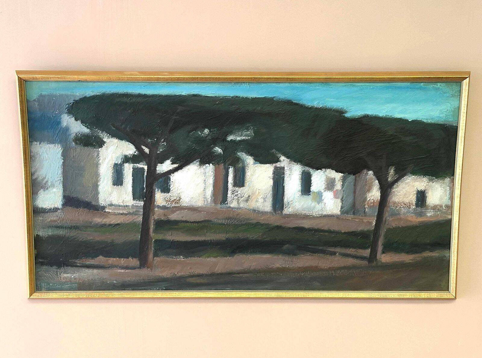 Huile sur toile suédoise du milieu du siècle – « Tunisie » par Helge Jean Ragnar