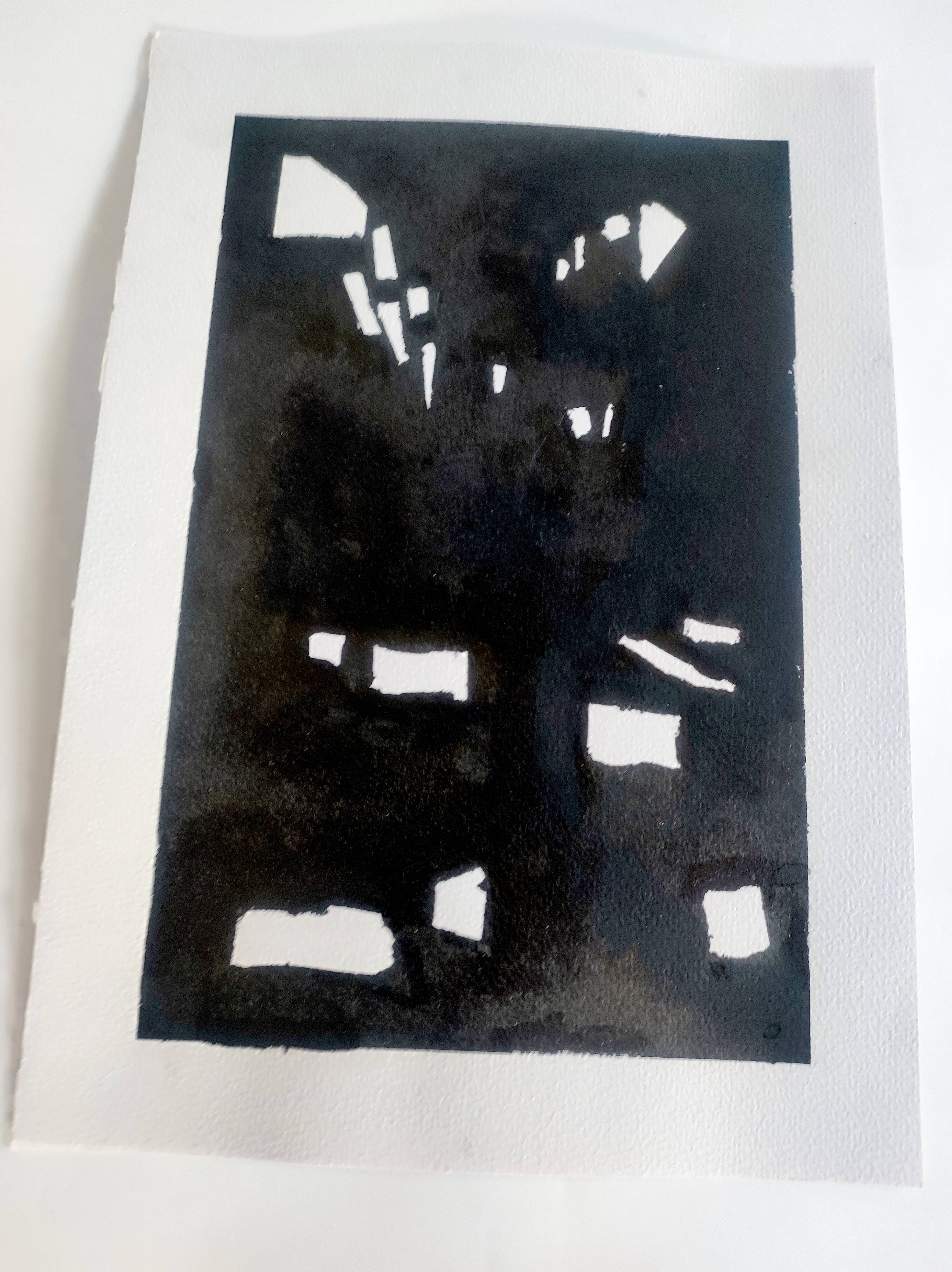 Black abstract painting