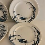 4 Japanese Longwy flat plates