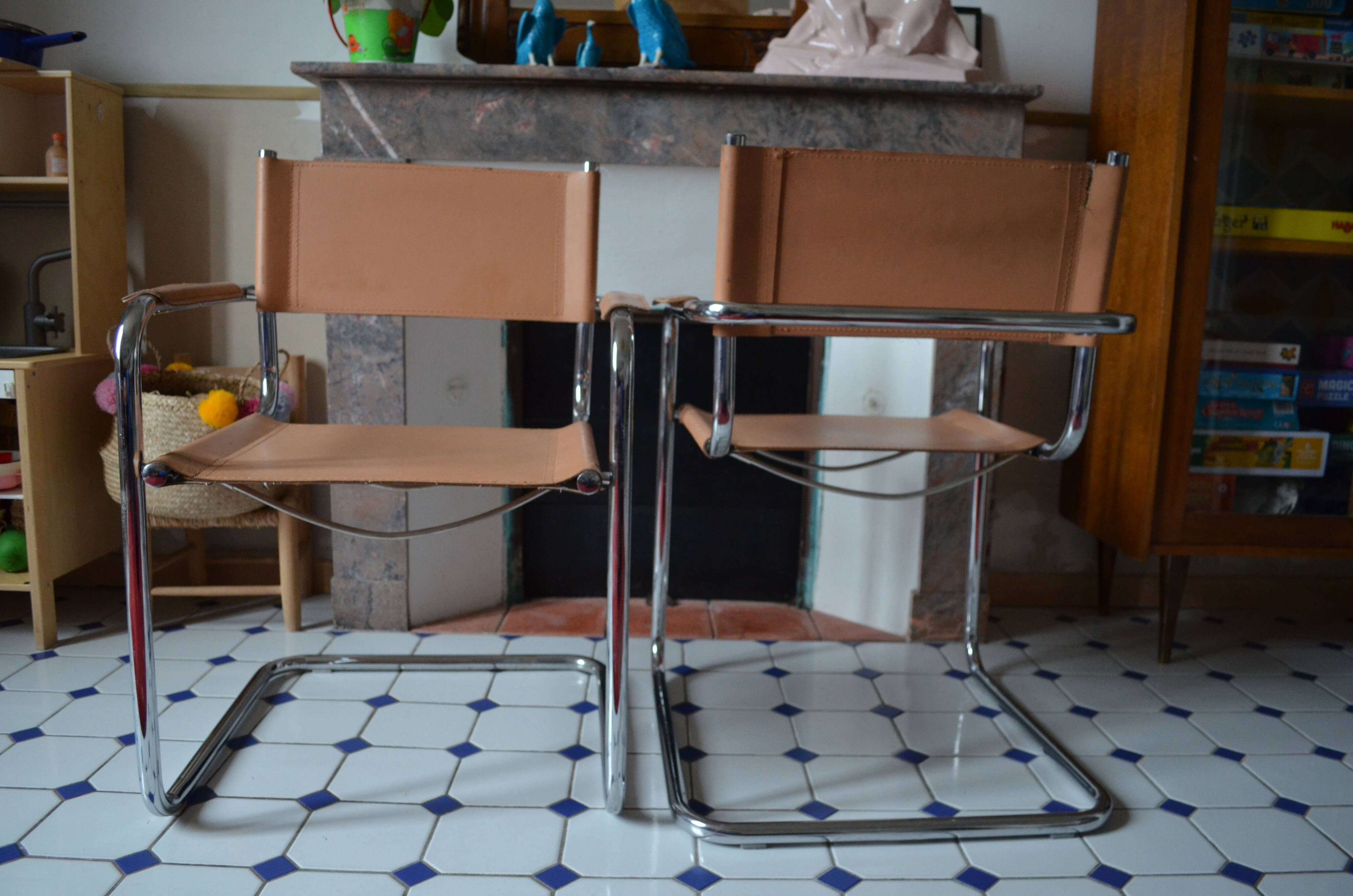 Duo of tubular chairs