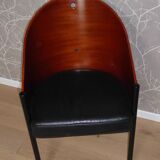 Coste mahogany and black armchair