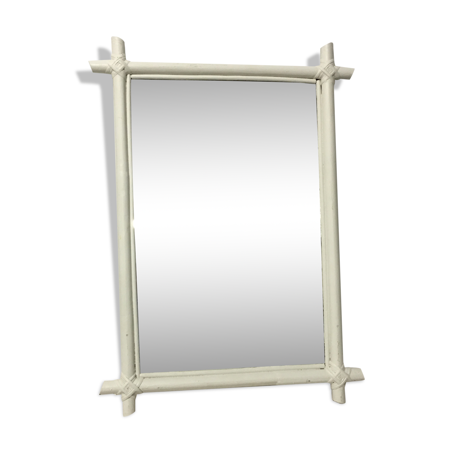Miroir en bambou blanc