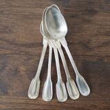 Set of 5 white metal spoons from the 20s