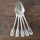 Set of 5 white metal spoons from the 20s