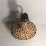 Demijohn bottle 2L old woven Wicker rattan + handle Vintage