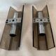 Pair vintage wall lamps 1970 smoked glass and chrome metal veca