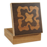 Vintage handmade wooden box with inlays
