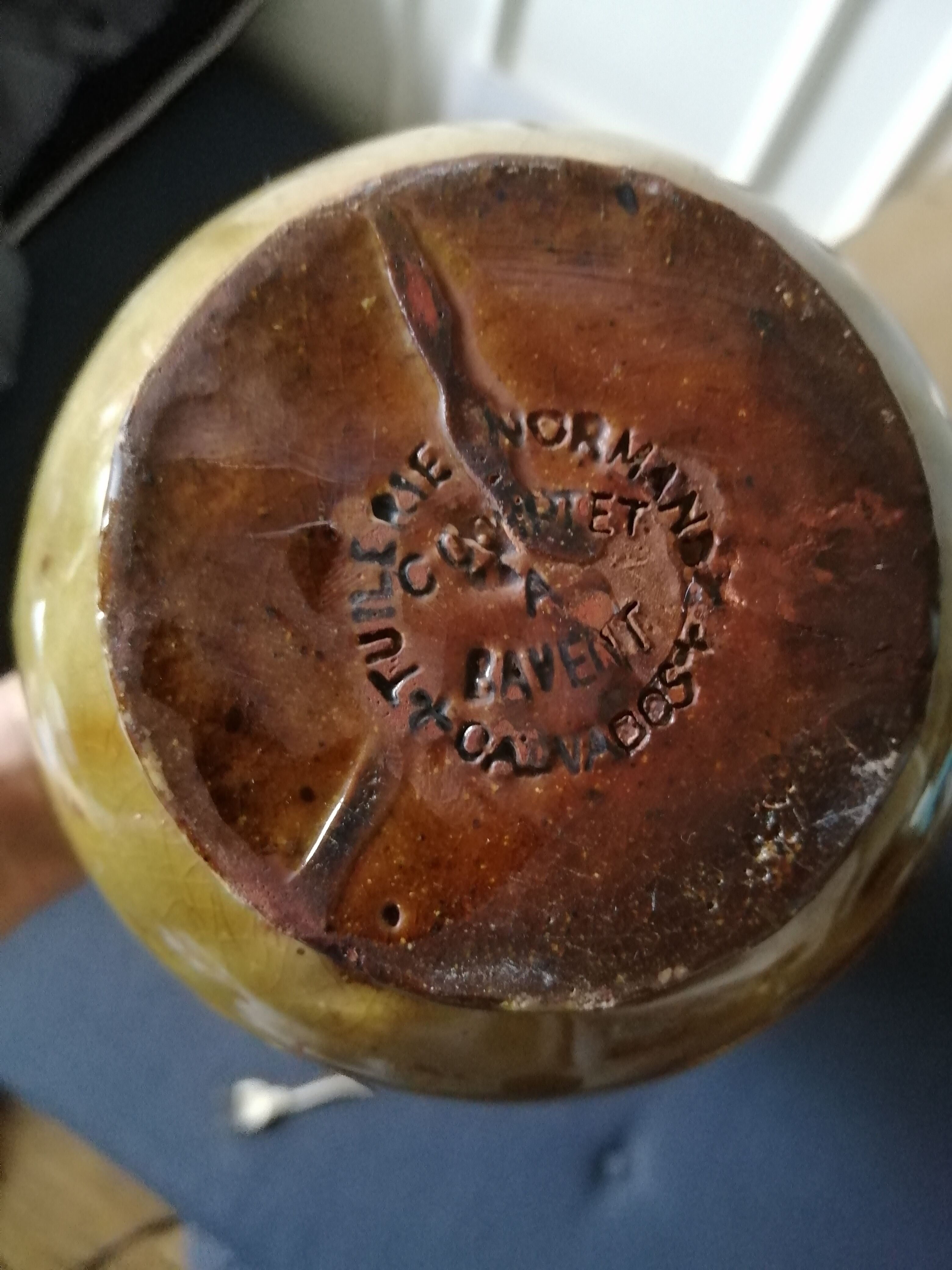 Lampe vintage céramique tuilerie normande Comptet Bavent 50 60 vintage