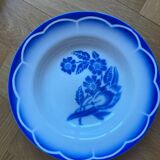 Deep plates André Sarreguemines Digoin blue flowers