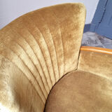 Armchair gold vintage 50-60s velvet