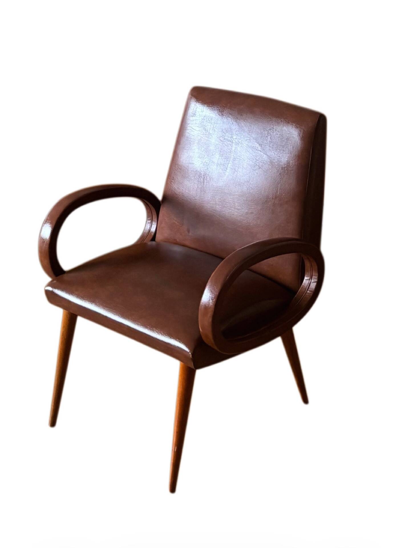 Modernist armchair with oval armrests, 1950s-1960s