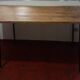 Table workshop footing vintage steel tray planks wood planks