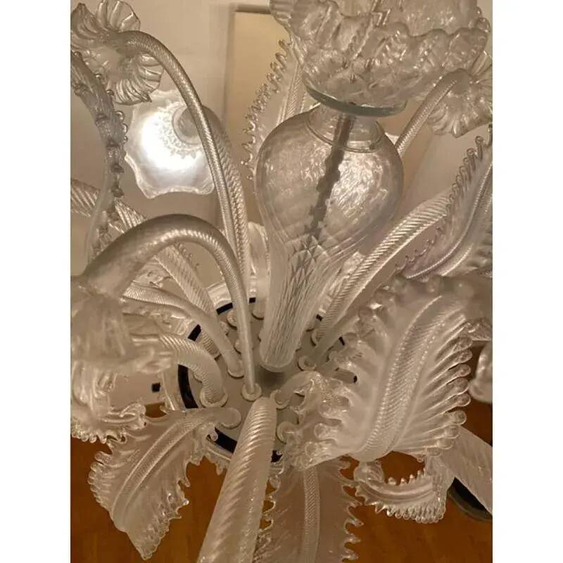 Italian Style Murano Glass in Transparent and Sand Chandelier by Simoeng