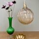 Vintage round amber glass globe pendant light