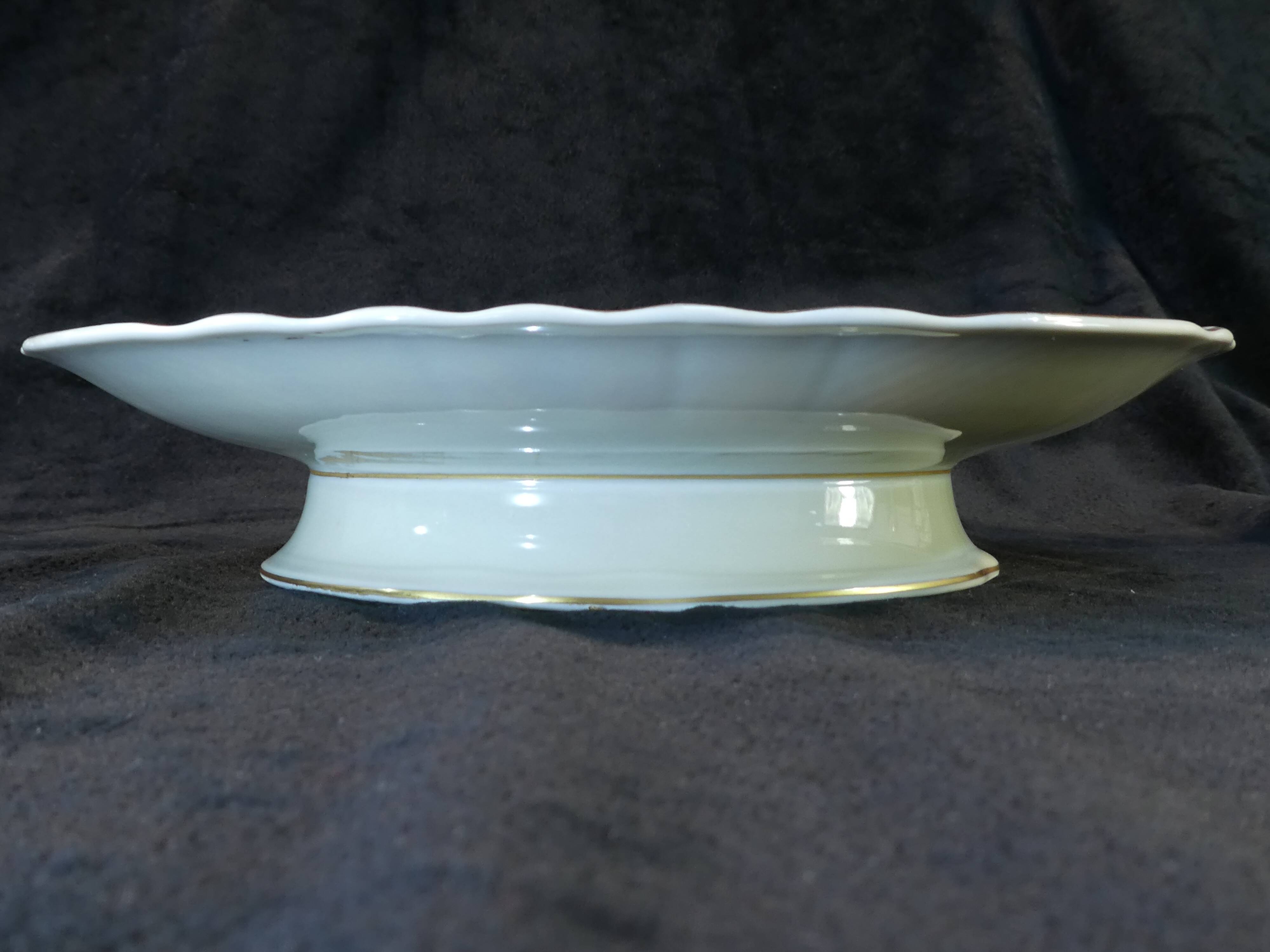 Compotier en porcelaine bernardaud limoges décor fleur rose / pourpre