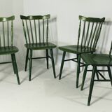 1980s Green Ton Chairs, Set of 4