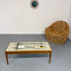 Vintage coffee table with mosaic top, 1960s modernist graphic design.