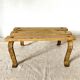 Low stool, wooden and metal plant holder