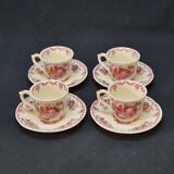 4 Mason's Fruit Basket Coffee Cups and Saucers Made In England