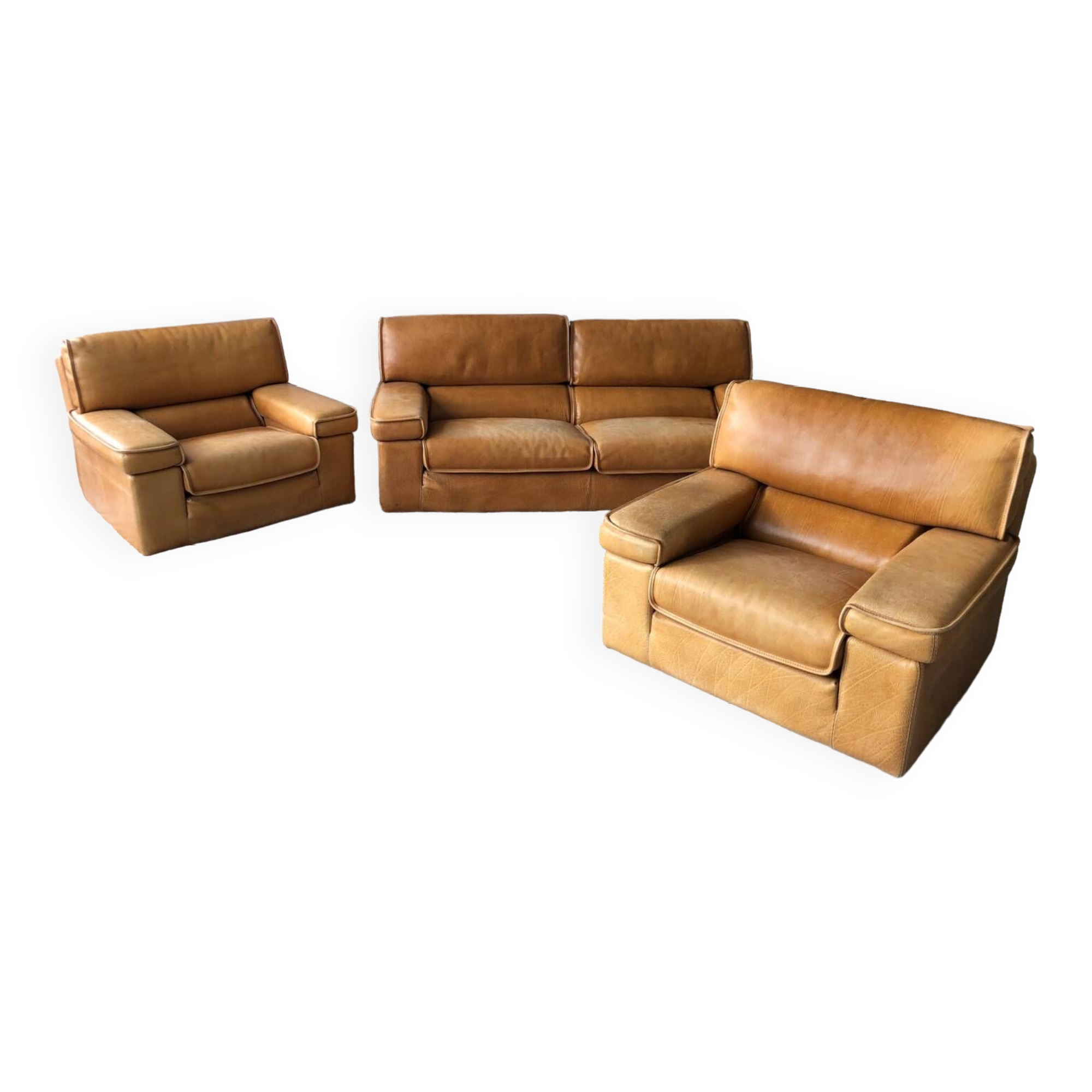 Fauteuil et repose pieds Virgule Roche Bobois cuir
