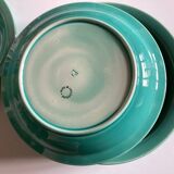 Set of 6 turquoise modernist hollow plates 1950 Villeroy and Boch