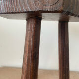 Wood and skin tripod stool