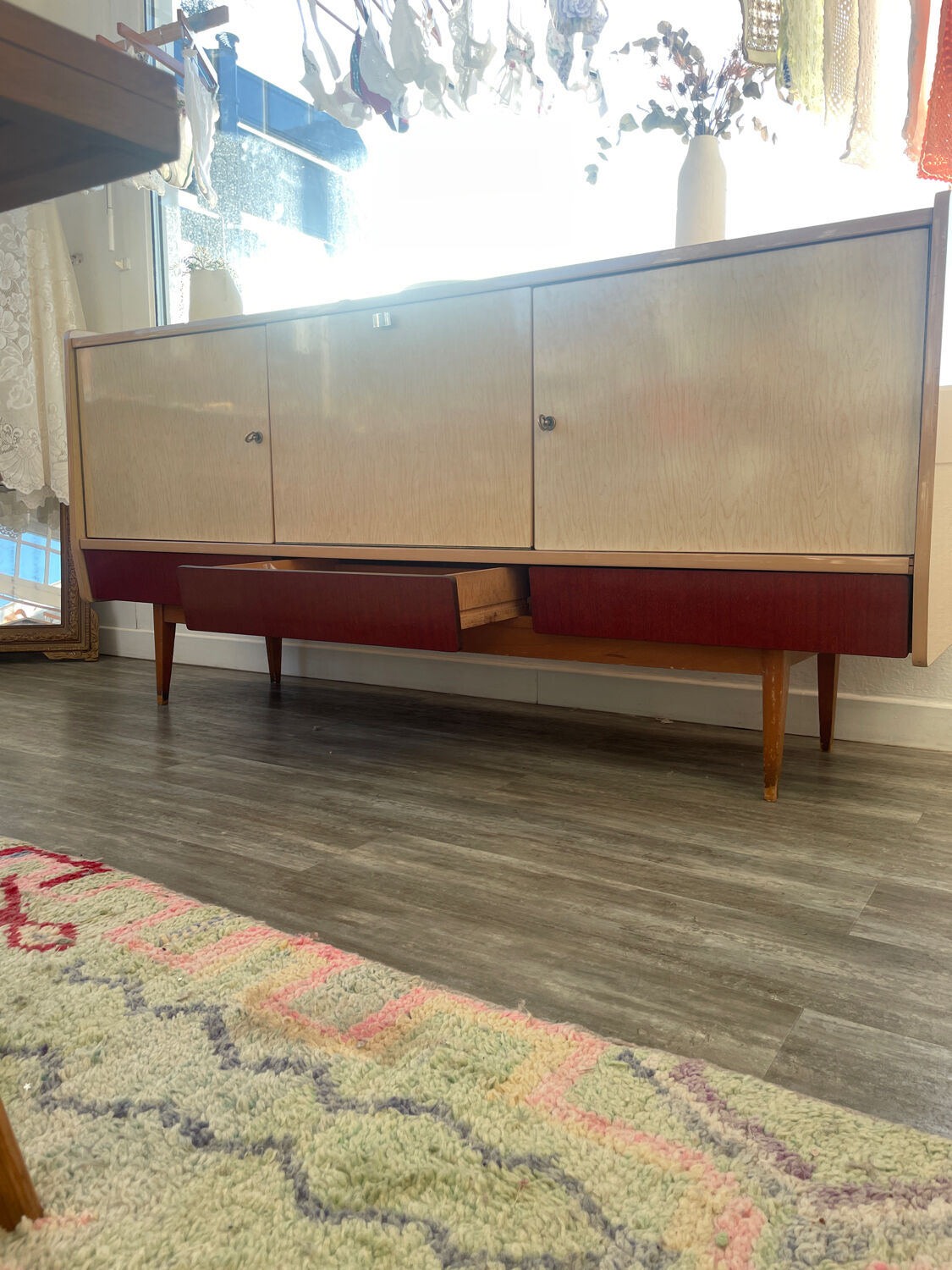 Vintage sideboard 60s beige