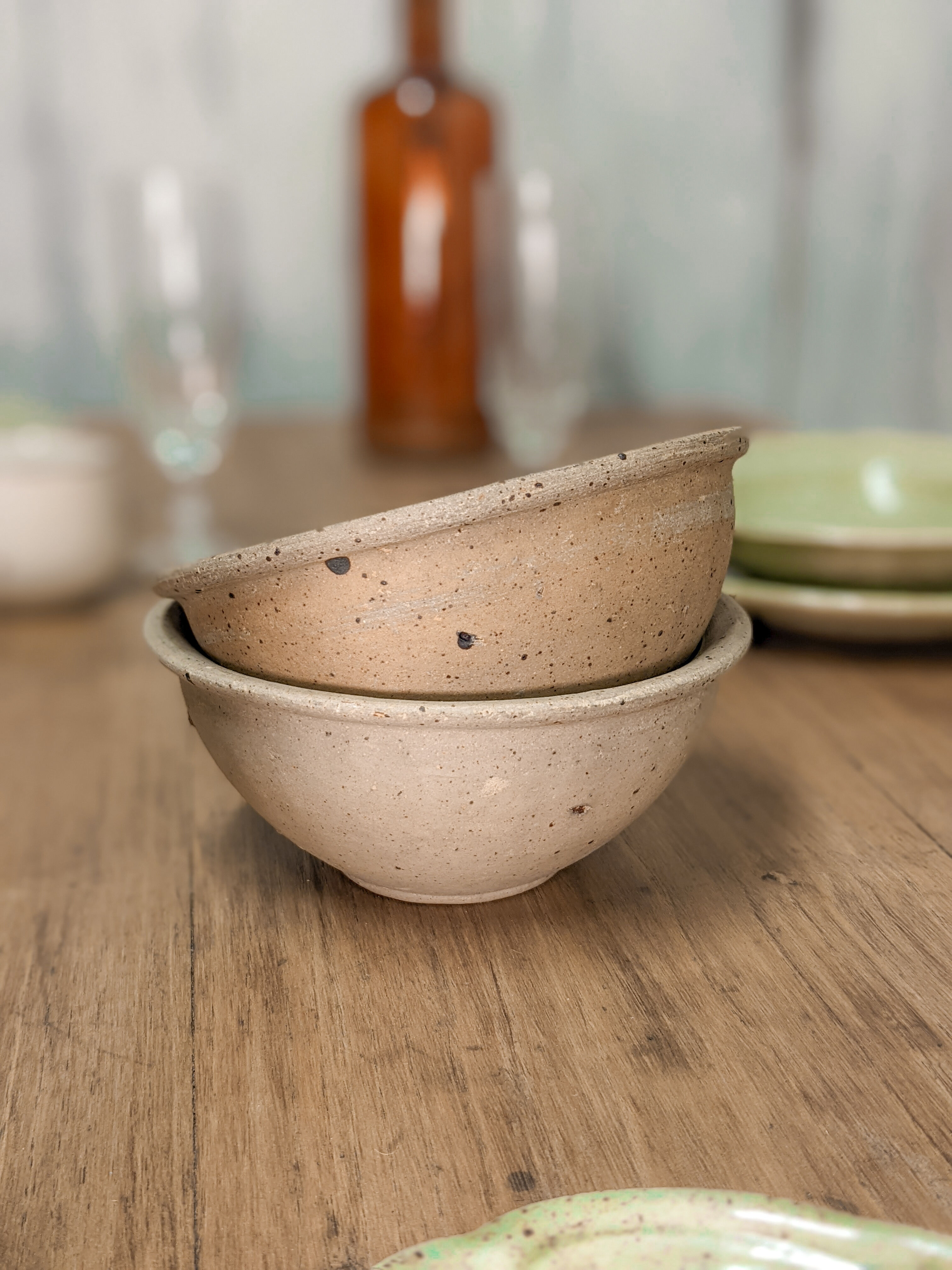 3 bowls made of natural sandstone