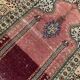 Distressed Turkish Rug 125x85 cm Vintage Shabby, Wool Tribal Pink, Beige Small