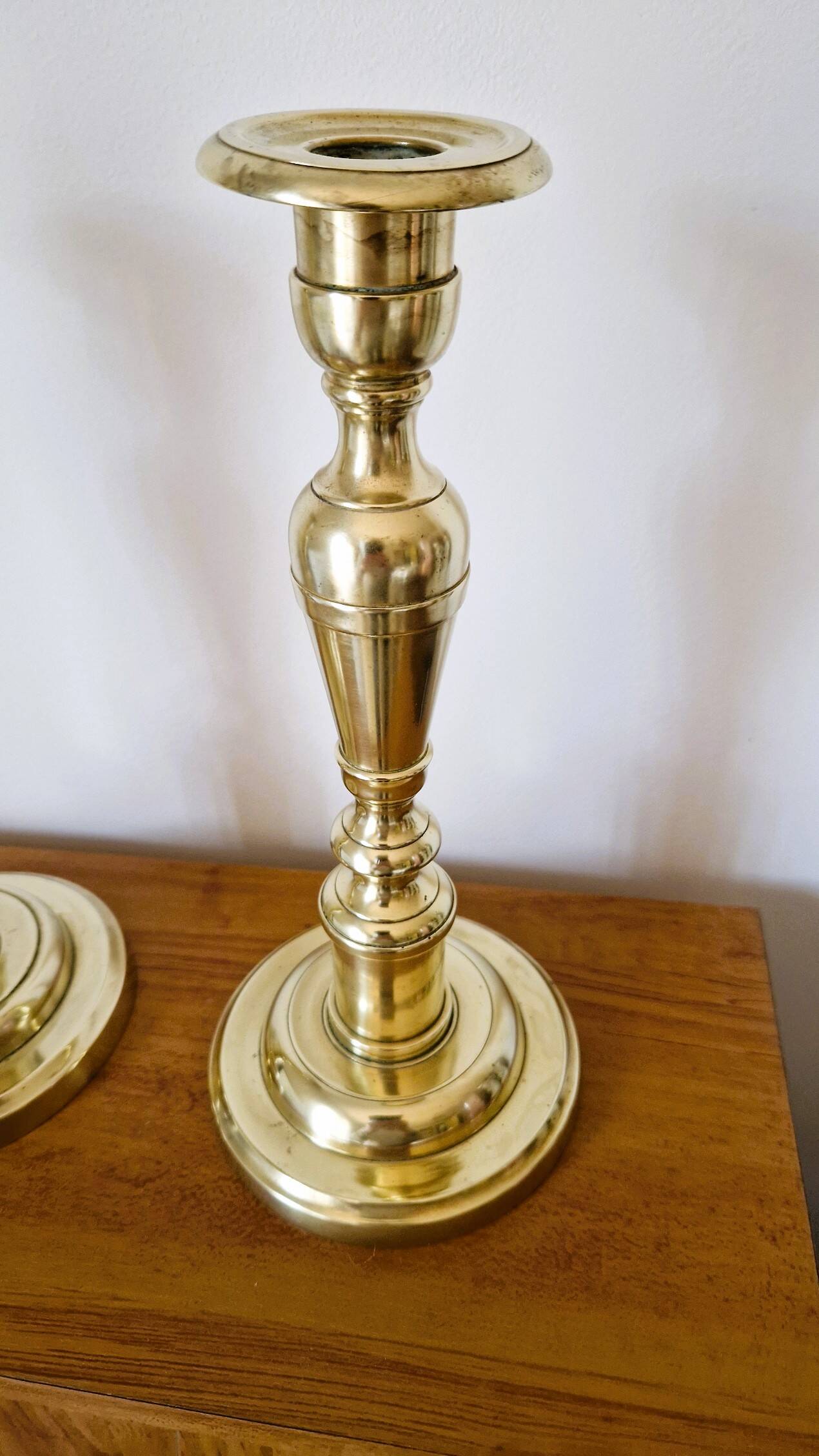 Pair of brass candlesticks