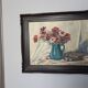 Grande huile sur toile, vase fleuri, Gustav Choley