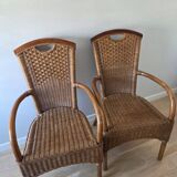 Vintage wicker armchairs