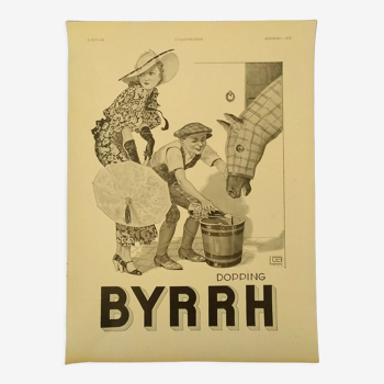 Publicité papier byrrh dopping  cheval issue revue d'époque  1933
