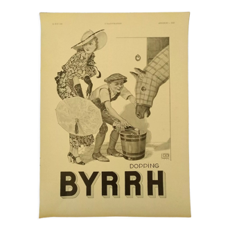 Publicité papier byrrh dopping  cheval issue revue d'époque  1933