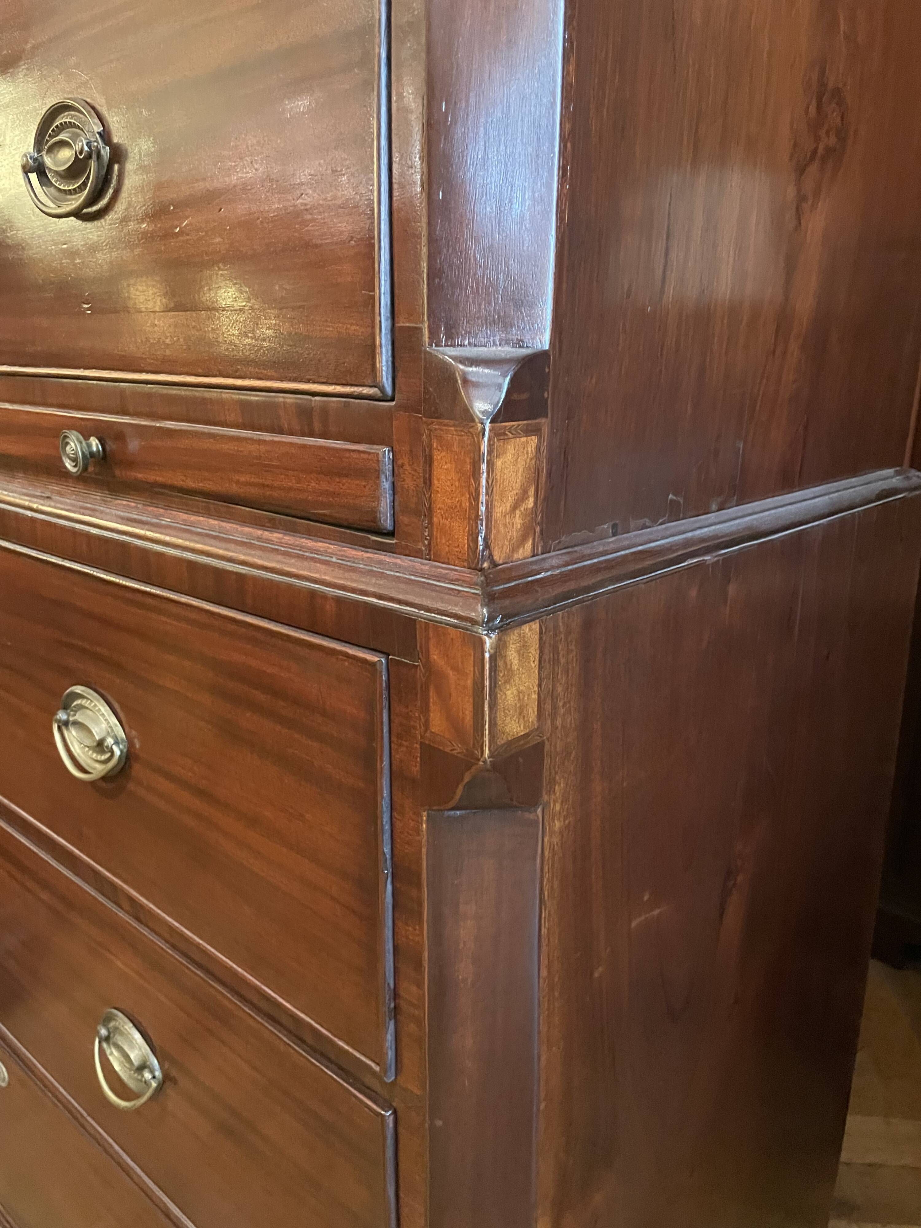 tallboy chest on chest in mahogany - 18th century