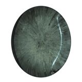 Modern Sculptural Concave Blue Glass Round French Mirror, Unique Piece