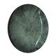 Modern Sculptural Concave Blue Glass Round French Mirror, Unique Piece