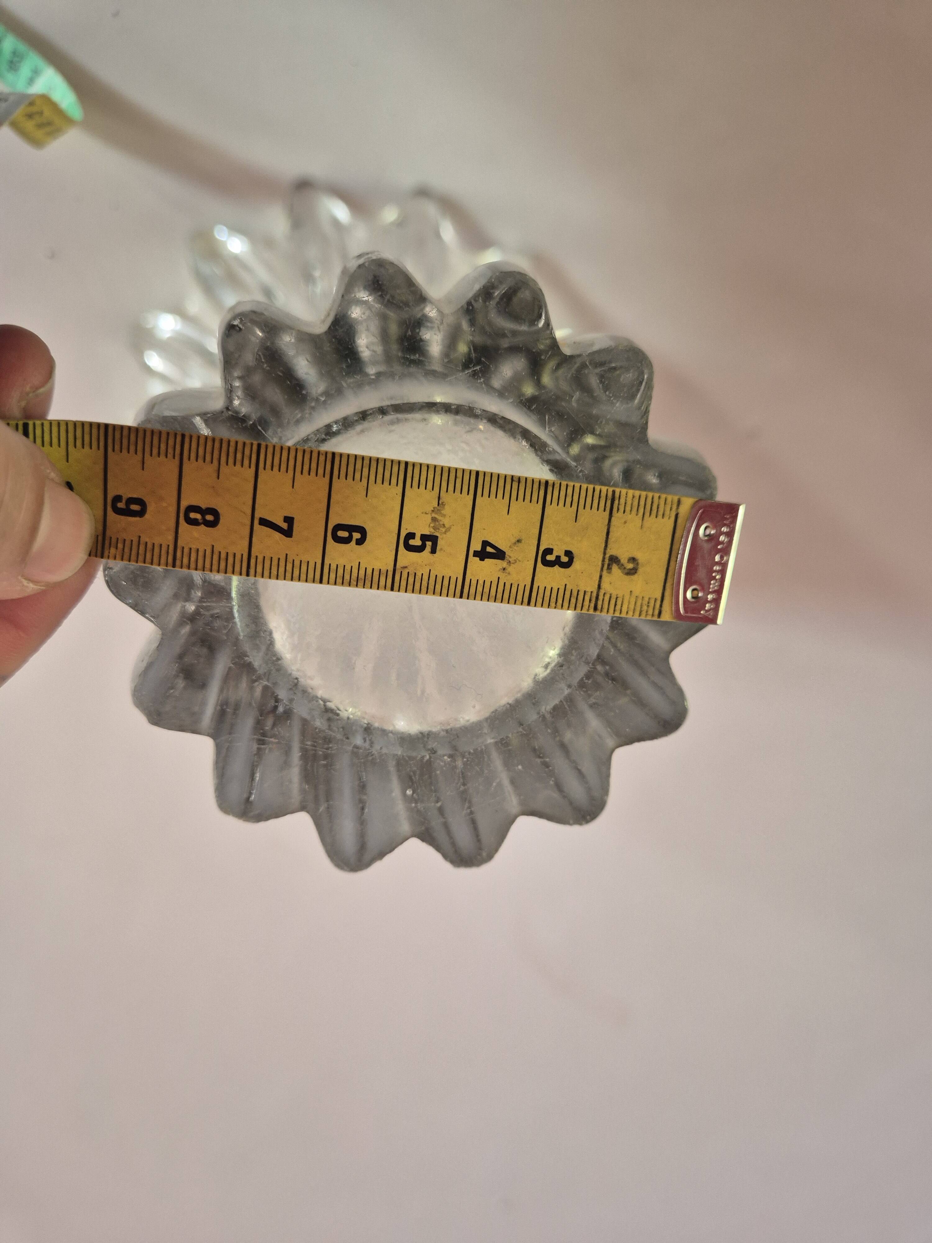 Vintage 60s crystal tulip vase - very heavy, with slight marks