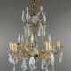 Brass and Crystal Chandelier, 20th Century