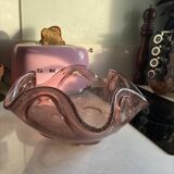 Pink Murano blown glass fruit bowl