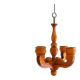 Rustic wooden pendant chandelier candleholder from Smålandsslöjd, Sweden, 1975