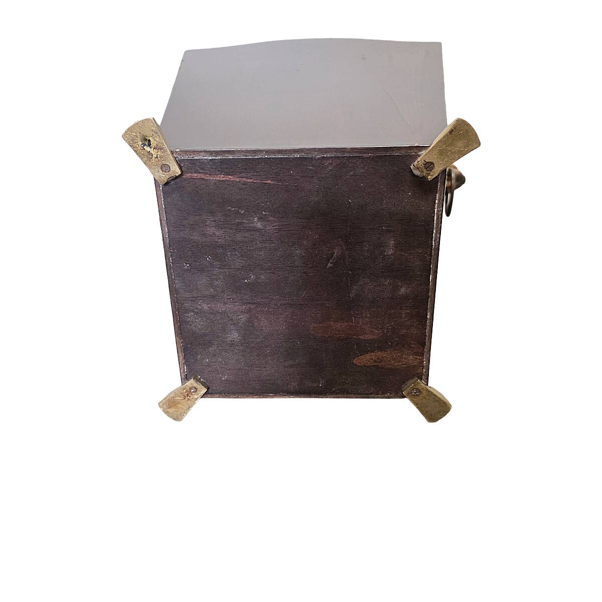 Corbeille à papier ancienne en acajou français à têtes de lion, fin du XIXe siècle