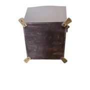 Antique French Mahogany paper Bin With Lion Heads, late 1800s