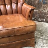 Leather club armchair