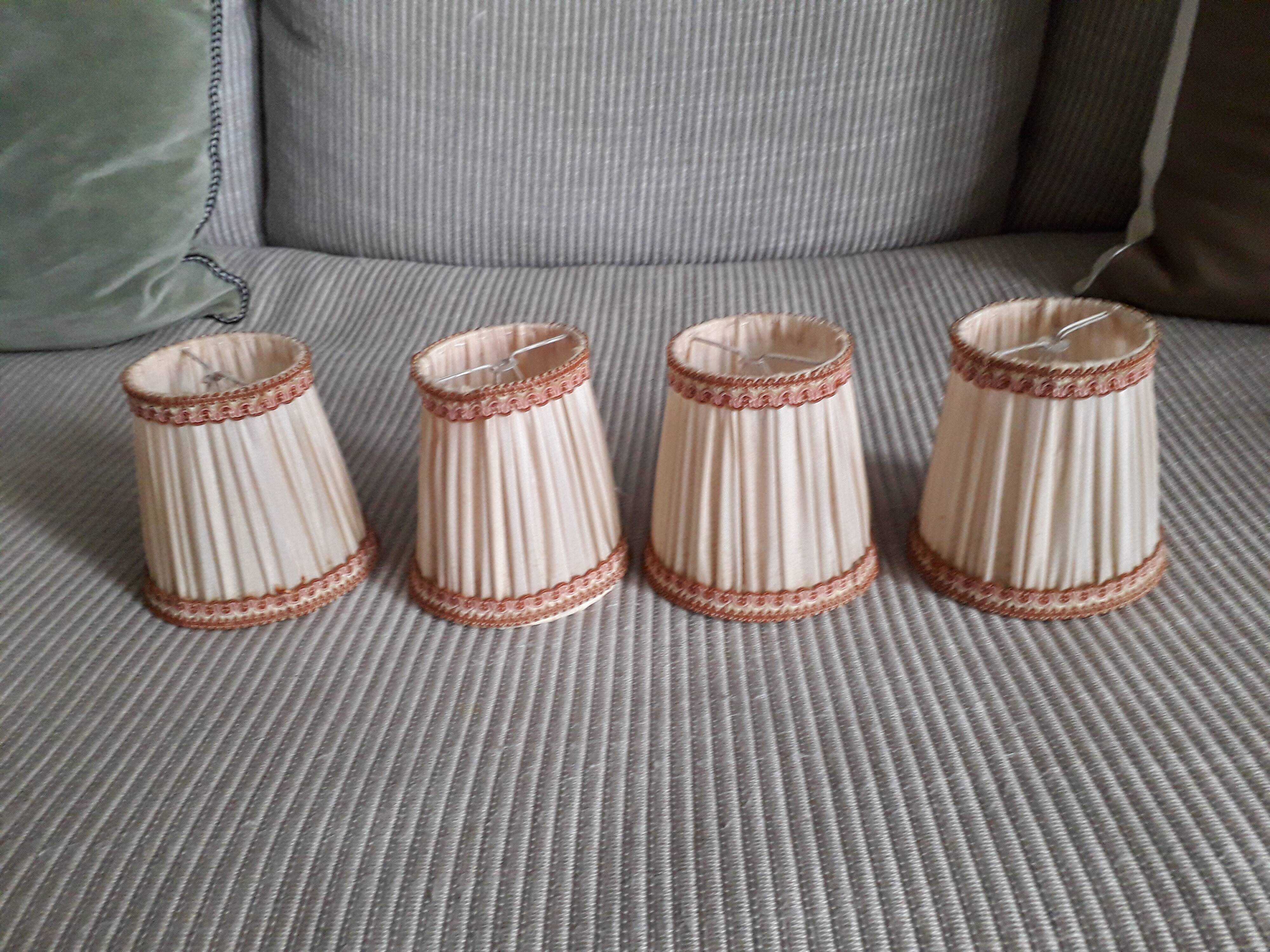 Lot de 4 abats-jours vintage plissés