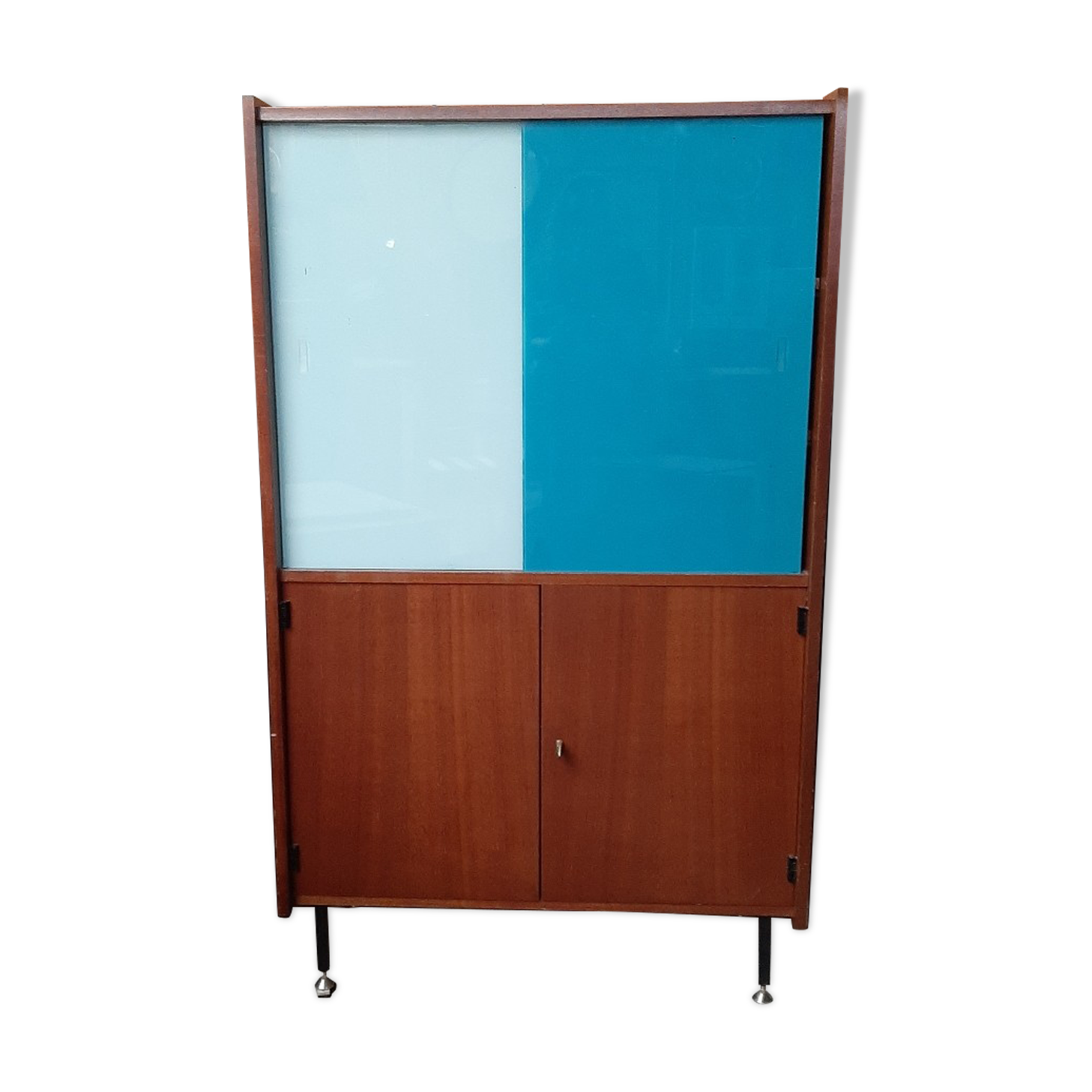Buffet furniture cabinet wood glass colors 50s